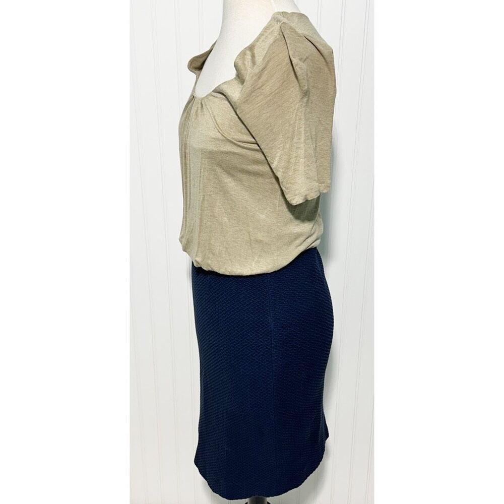 Boden Women's Scoop Neckline Sheath Dress Beige Navy Blue Two-Tone Size‎ 8 - Picture 6 of 9